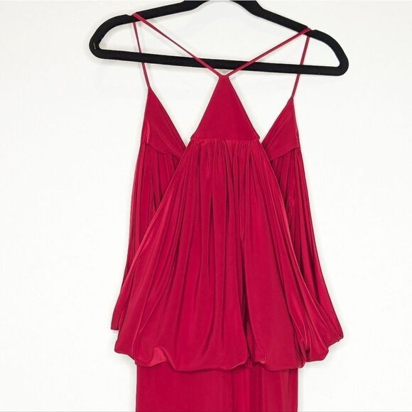 MISA Los Angeles Domino Maxi Dress Red Draped - Picture 8 of 10